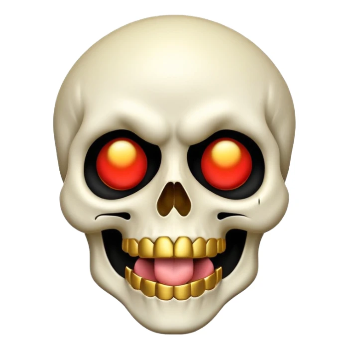 Money Skull Emoji Tongue Black and White Face sticker