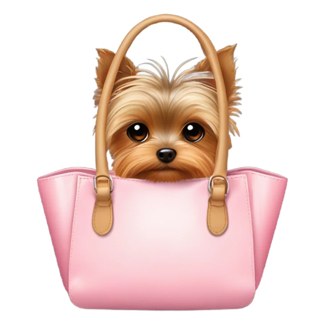 Teacup Yorkie in a handbag  sticker