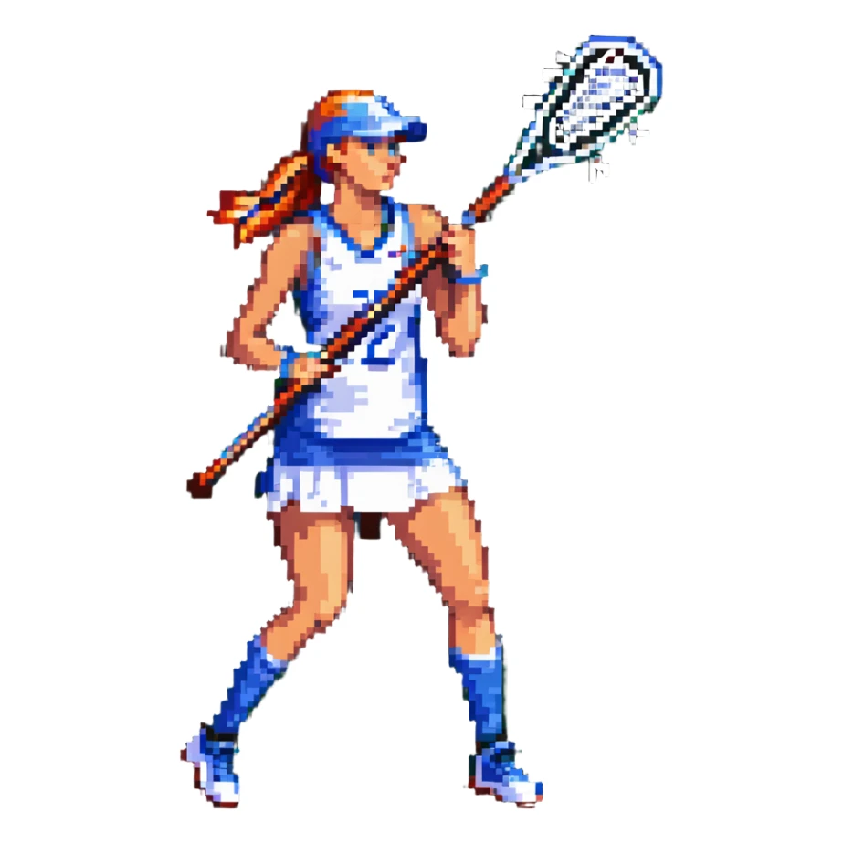 female lacrosse player in hot summer sticker