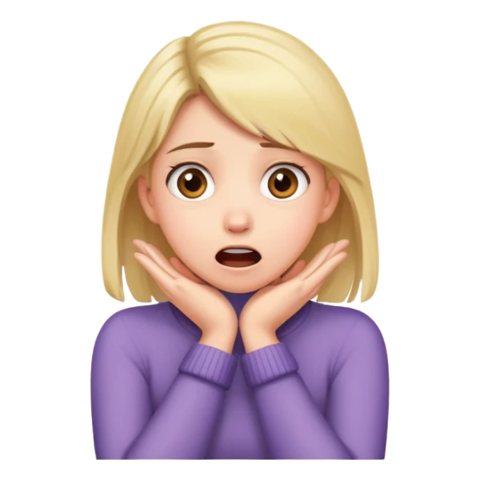 Girl crossing her hands over here neck and shocked sticker