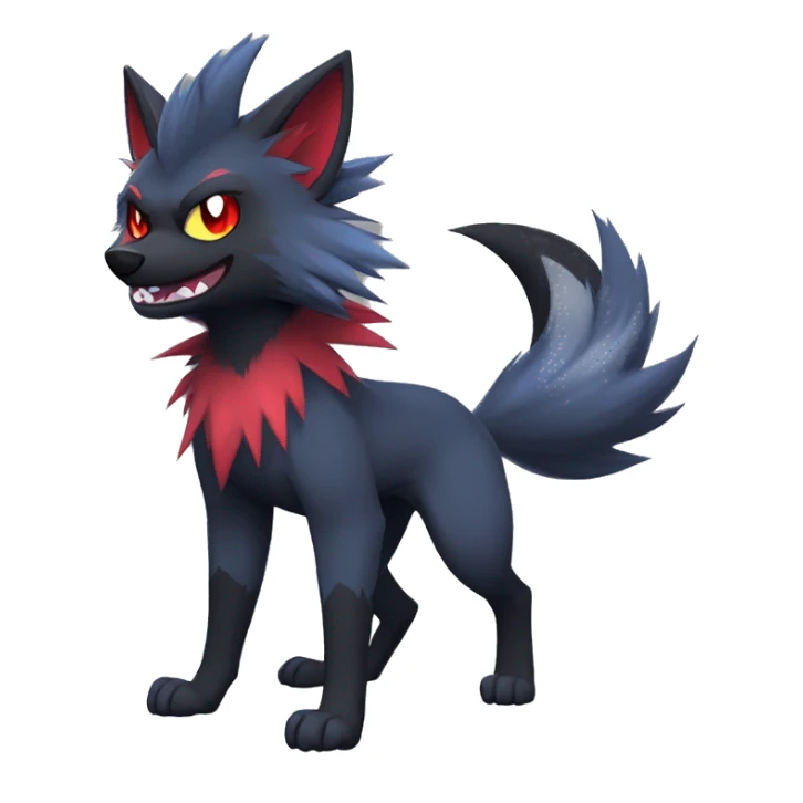 Cool Edgy Zorua-Zoroark-Mightyena full body sticker
