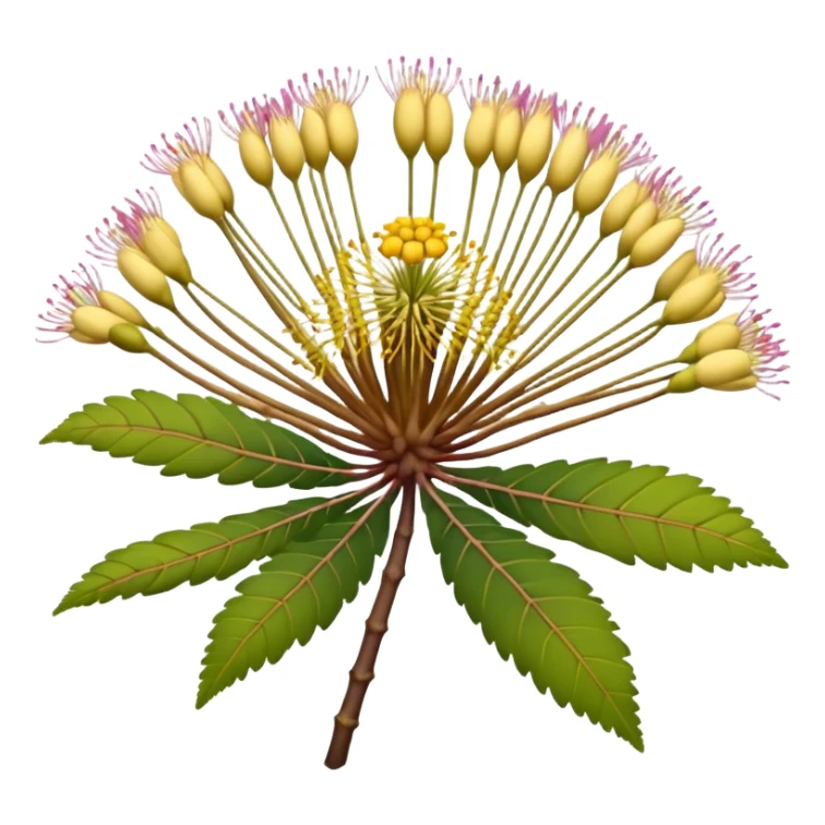 Albizia lebbeck flower without petals sticker