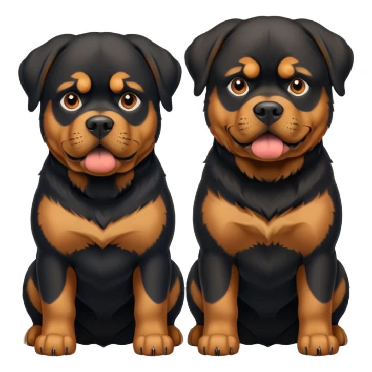 2 large aggressive German Rottweilers emoji sticker