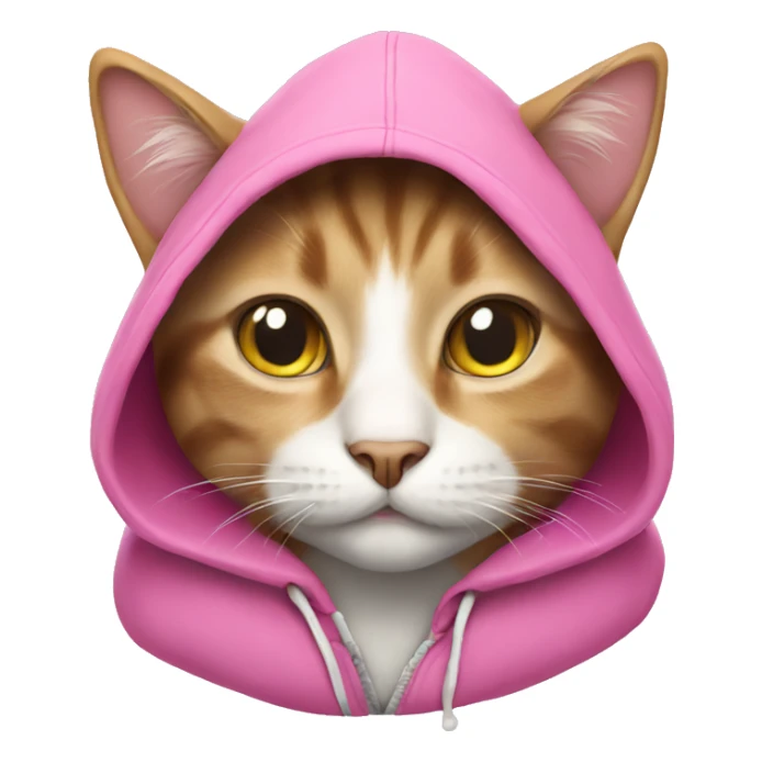 Cat wearing pink hoodie sticker