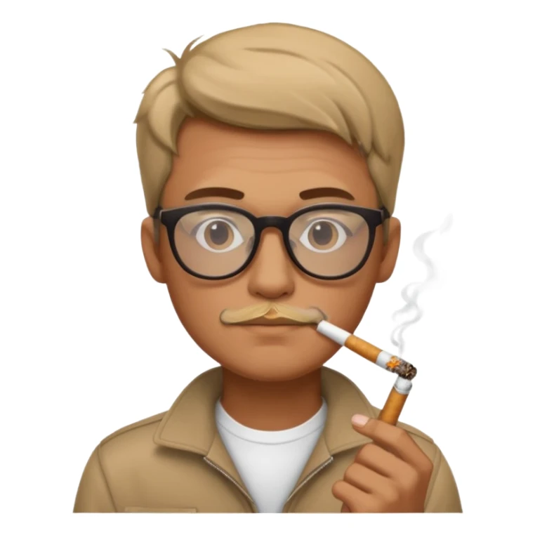 cool mysterious guy with glasses and cigarette sticker