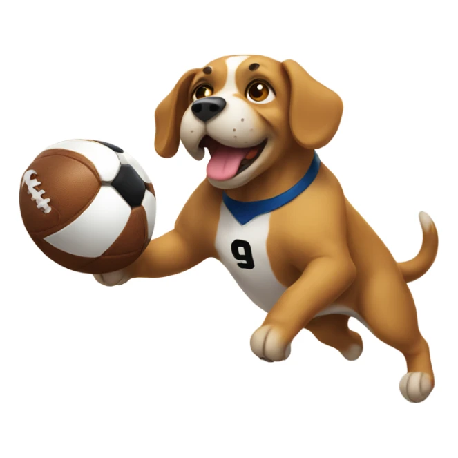 Dog playing football sticker