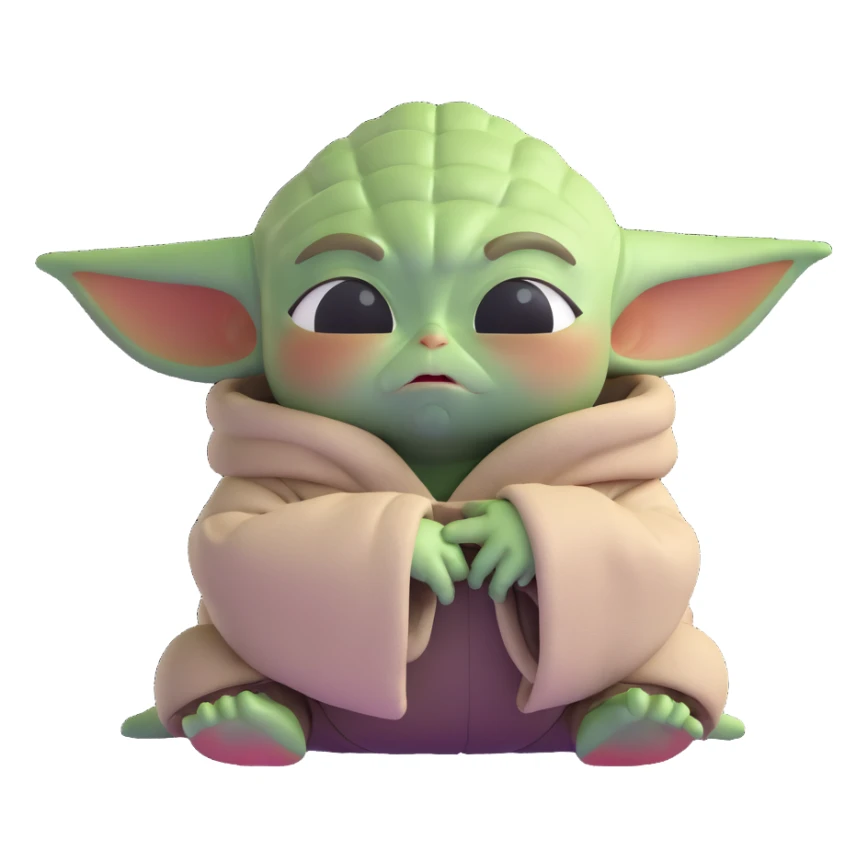 farting Baby Yoda and Kayzer dying from the smell sticker