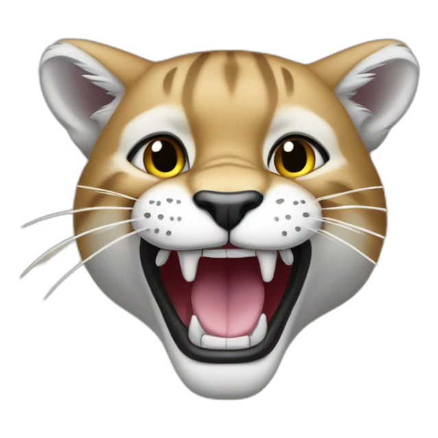 Puma caricatura riendo sticker