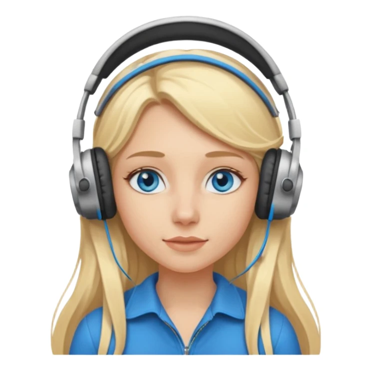 a blonde girl with long hair and blue eyes on a plane sticker