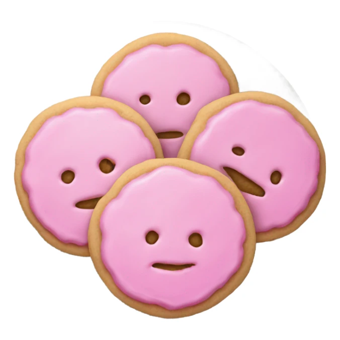 pink sugar cookies on a plate sticker