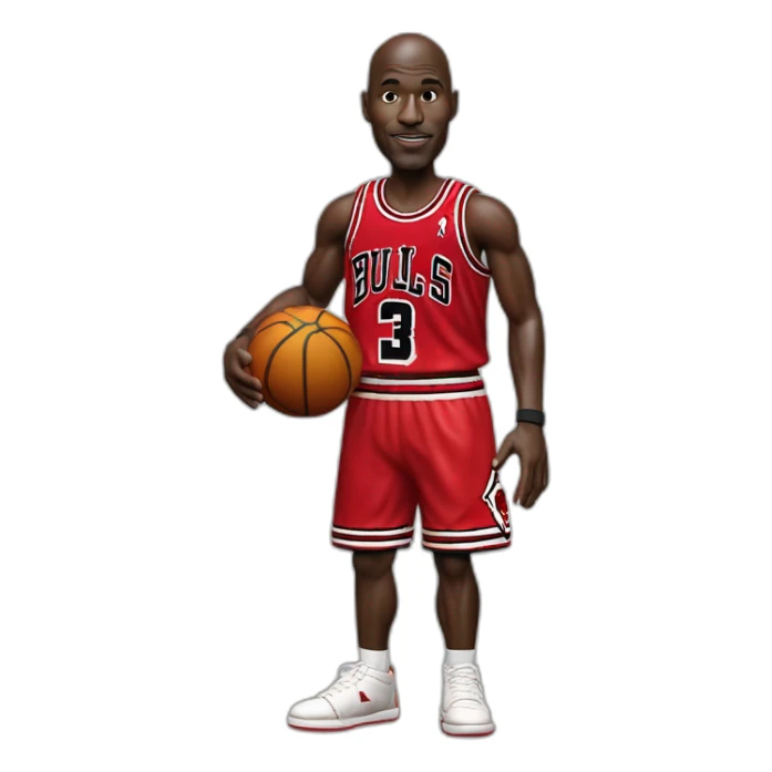 MICHAEL JORDAN FULL BODY, WITH A BALL IN THE HAND, REALISTIC 4K IMAGE sticker