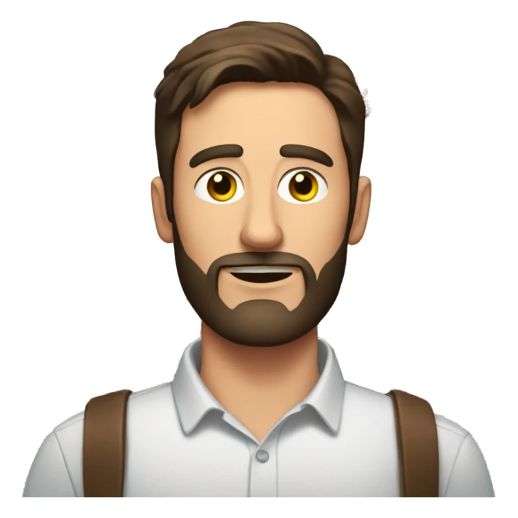 Brunette man with beard has a lot of bacon around  sticker