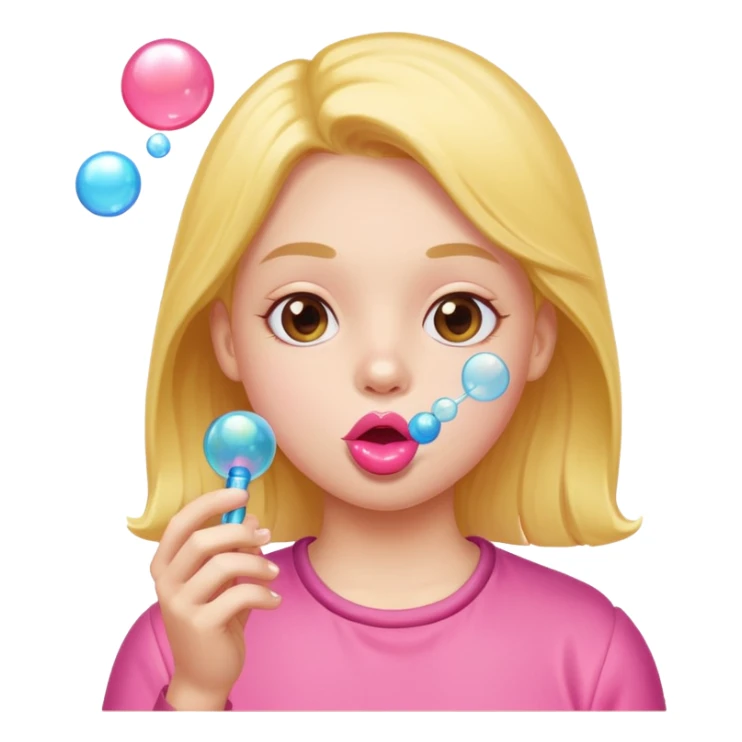 a person who blows bubbles with gum sticker