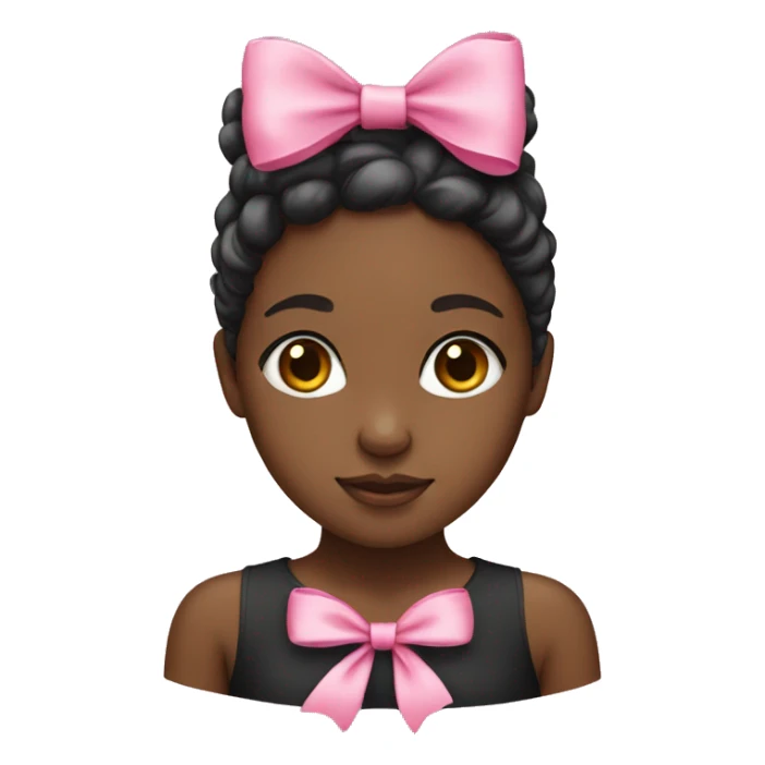Black girl with pink bow sticker