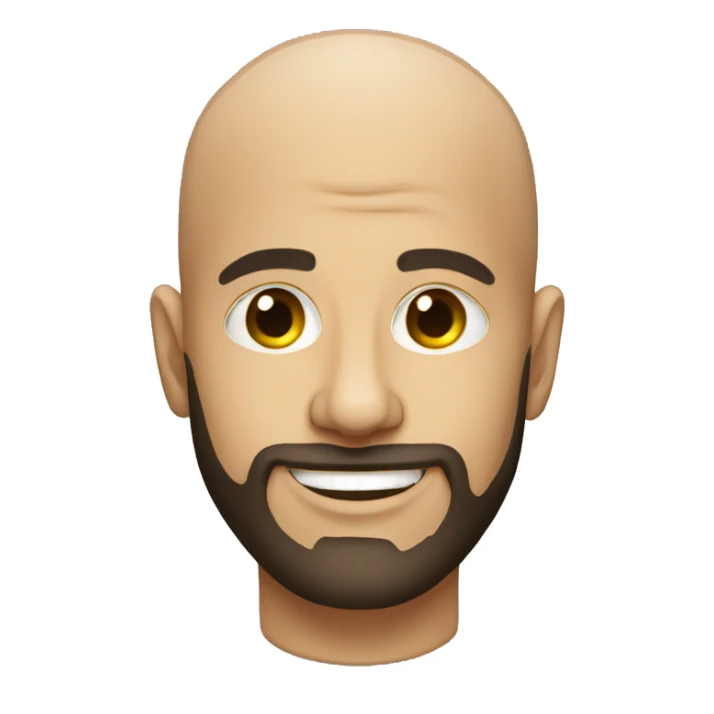 DJ without hair and with a beard sticker