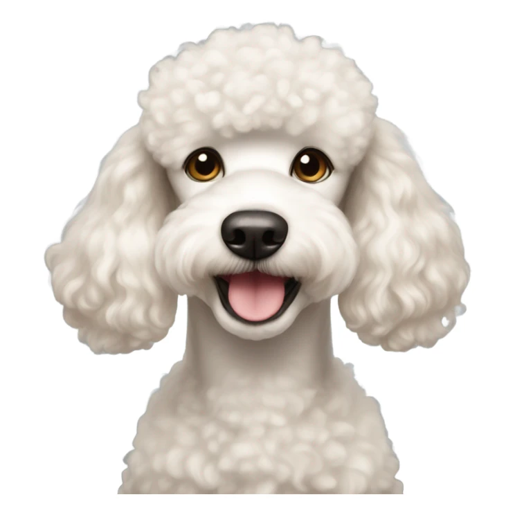 White poodle with light brown fur covering ears and eyes sticker