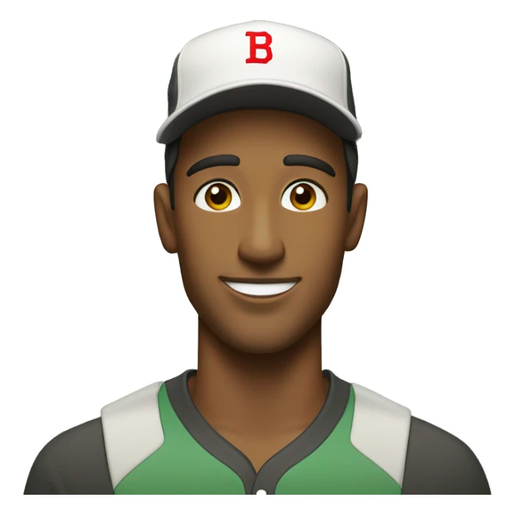 Brunette man with brown eyes wearing a baseball hat, mowing the lawn sticker