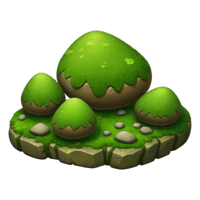 A patch of bright moss covering smooth forest stones. sticker