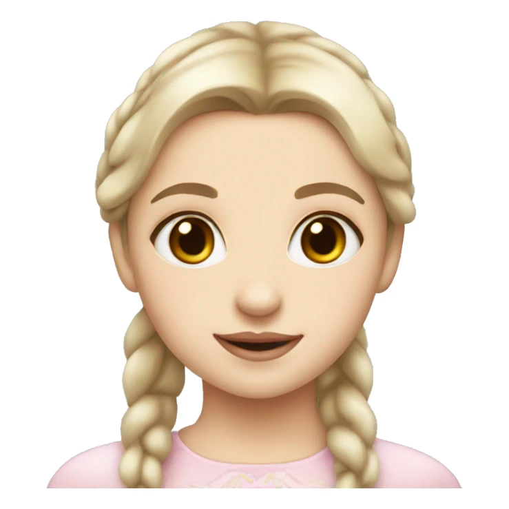 slavic girl with little smile, white skin and light PINK lips sticker