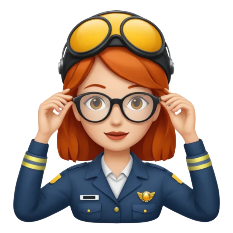 pilote femme rousse avec lunette de soleil sticker