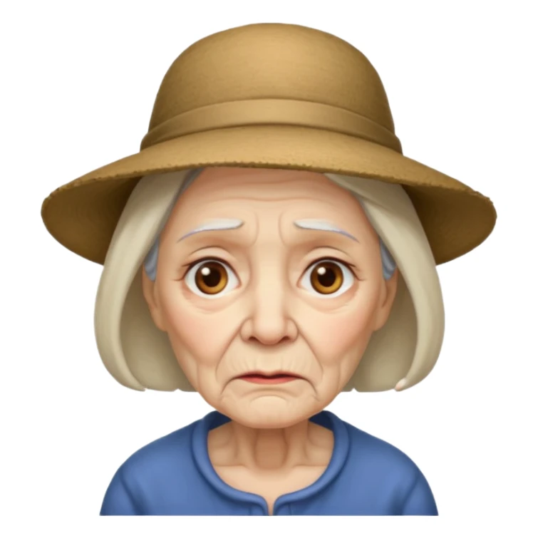 sad old women with hats with bearded sticker