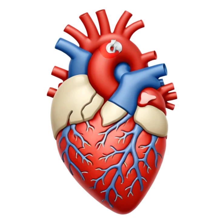 Anatomical heart with bands white  sticker