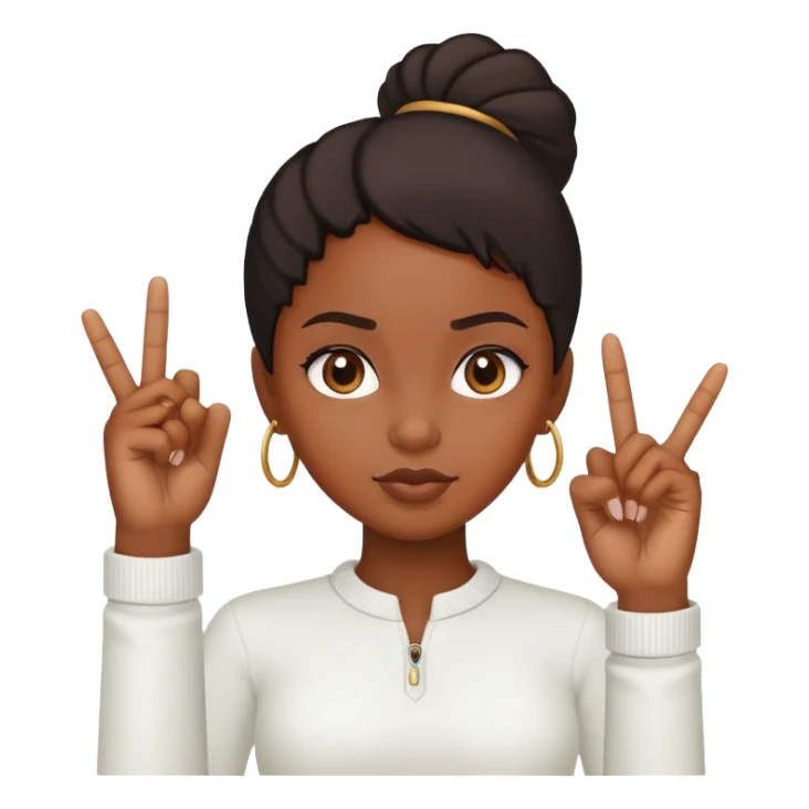 black girl sticking up middle finger sticker