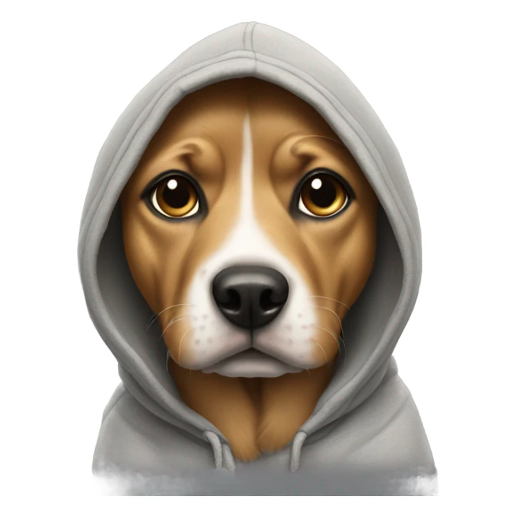 Dog wearing hoodie sticker