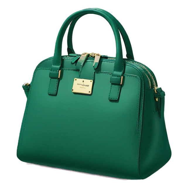 Realistic isolated emerald green kate spade satchel purse.  sticker