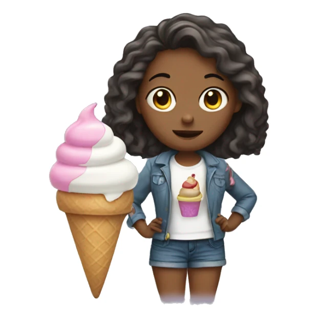girl with ice cream sticker