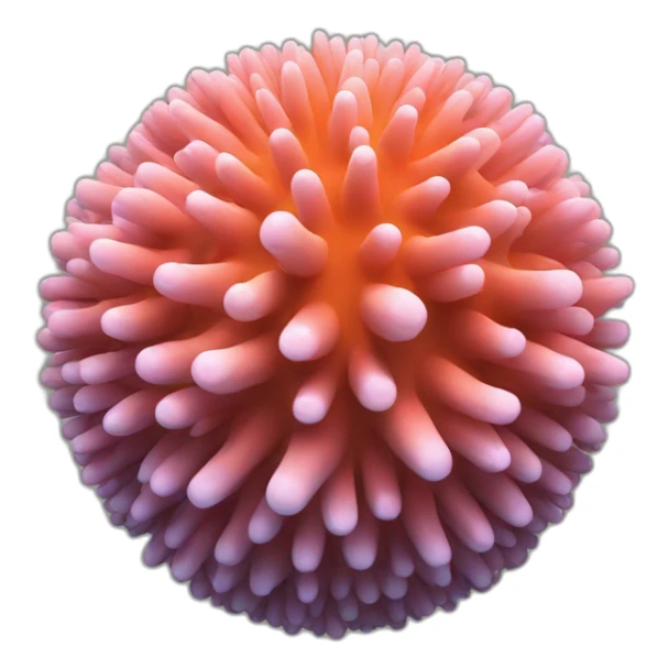 3d sphere with a cartoon Tropical coral skin texture sticker