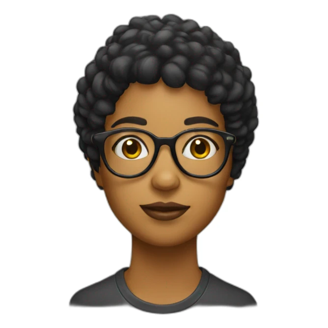 CHICA PELO NEGRO con lentes sticker