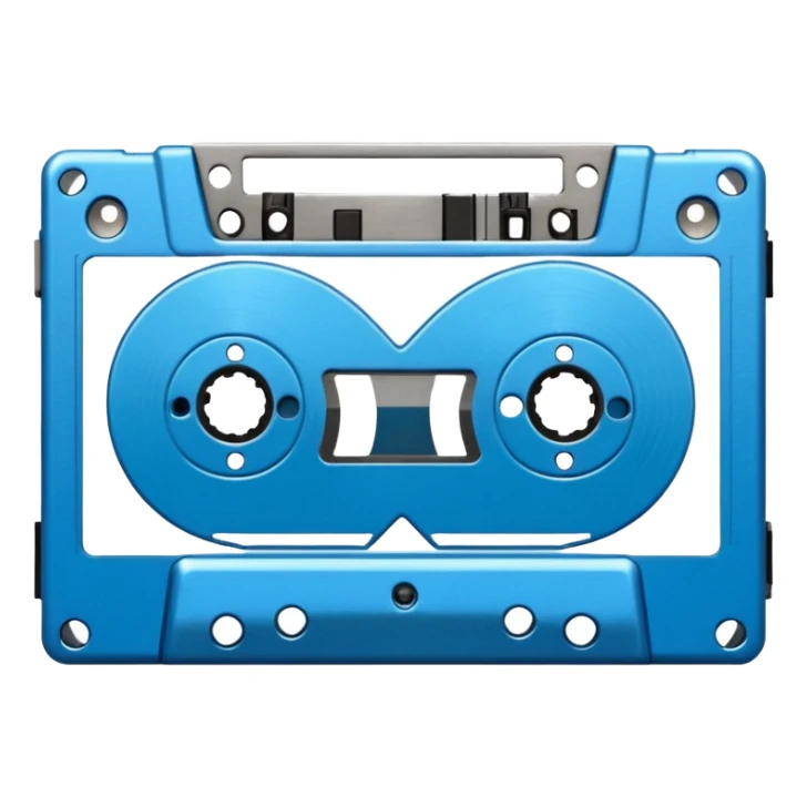 blue heart with a cassette tape sticker