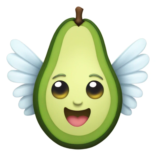 Cute Avocado with angel halo and wings sticker