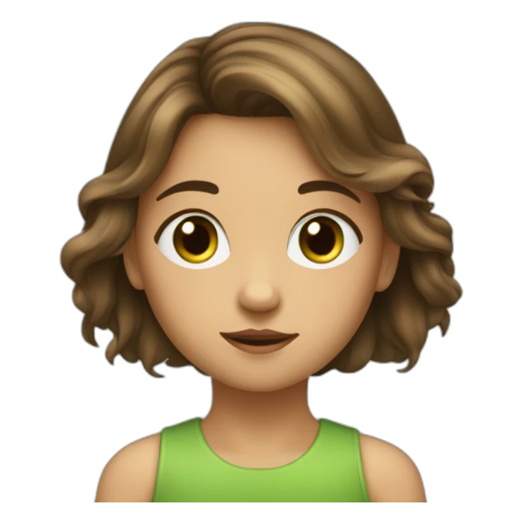 Fille de 11 ans avec des cheveux brun et des yeux vert sticker