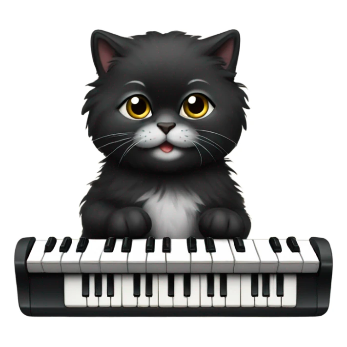 Little 3 year old black Persian playing a keyboard  sticker