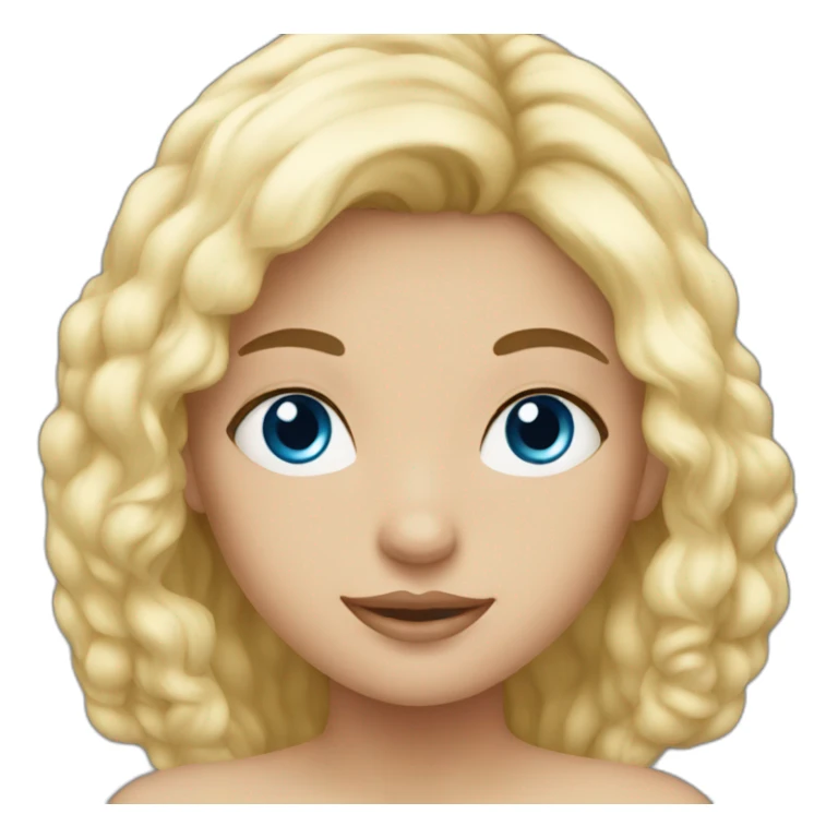 Not naked girl with  blonde blue eyes sticker