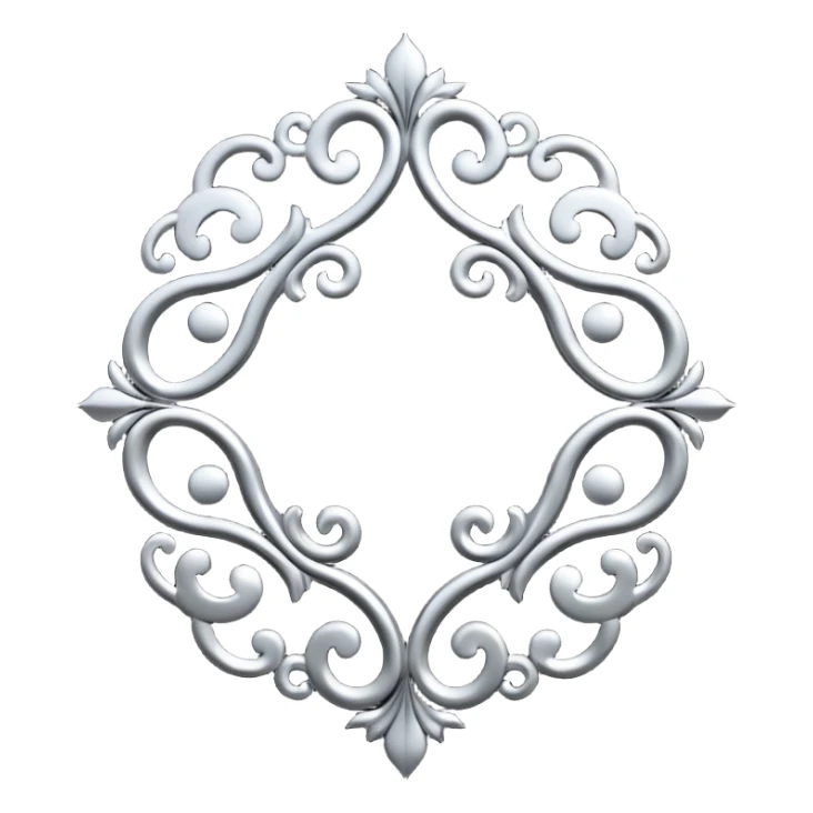 Black and silver filigree page divider, 3D, extremely detailed design sticker