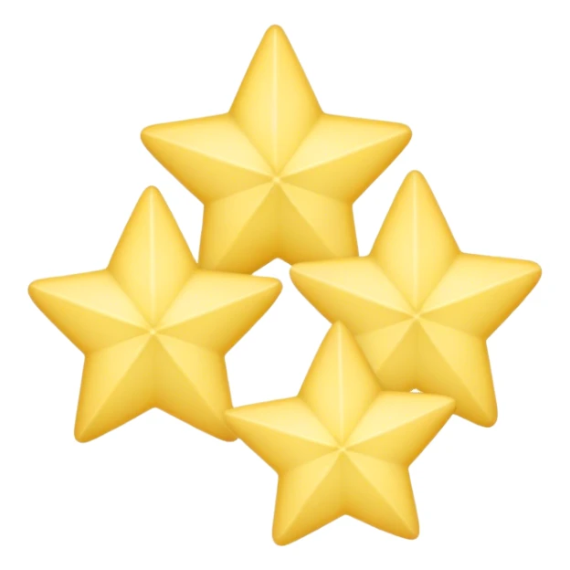 3 pastel yellow stars of different sizes sticker