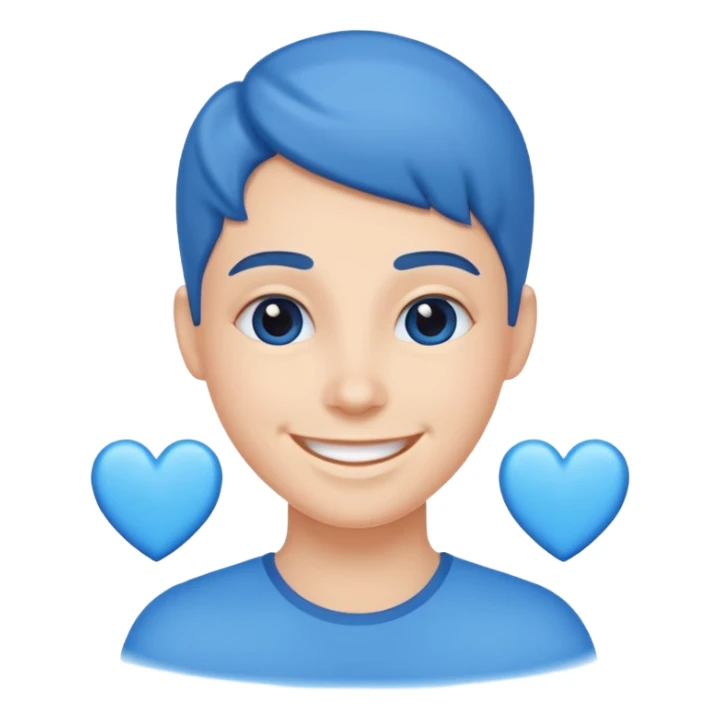 Head 🥰of love with blue hearts sticker