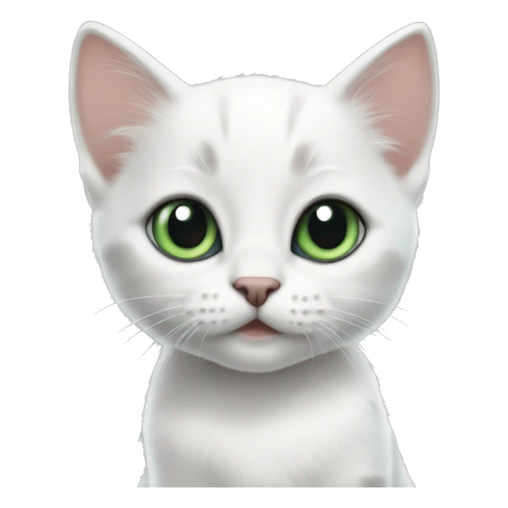 White kitten with grey-green eyes and little черное Spot near the ear sticker