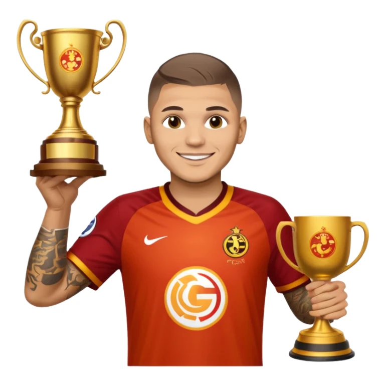 galatasaray jersey mauro icardi lifting UCL cup sticker