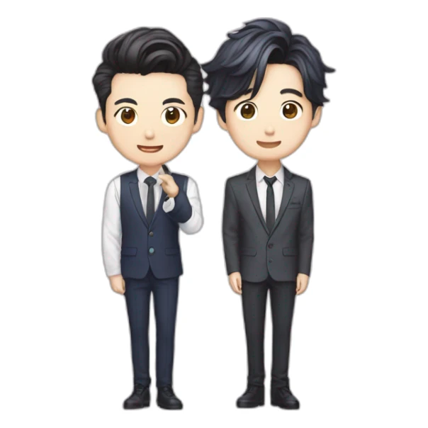jeon wonwoo and jyp standing next to each other sticker