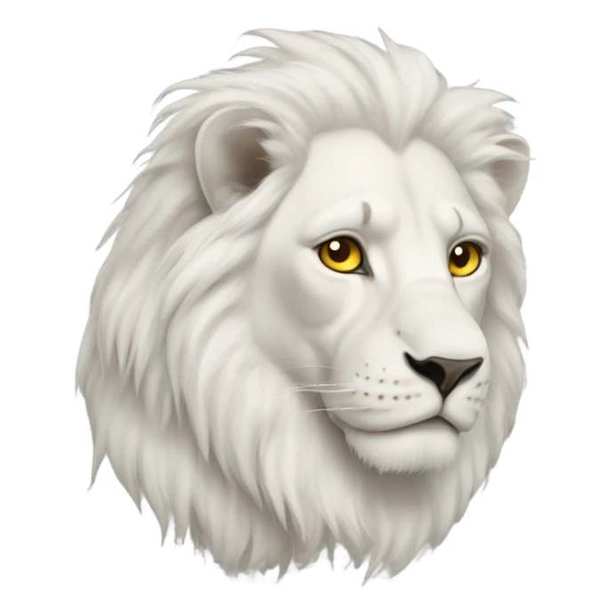 white lion with gold eyes  sticker