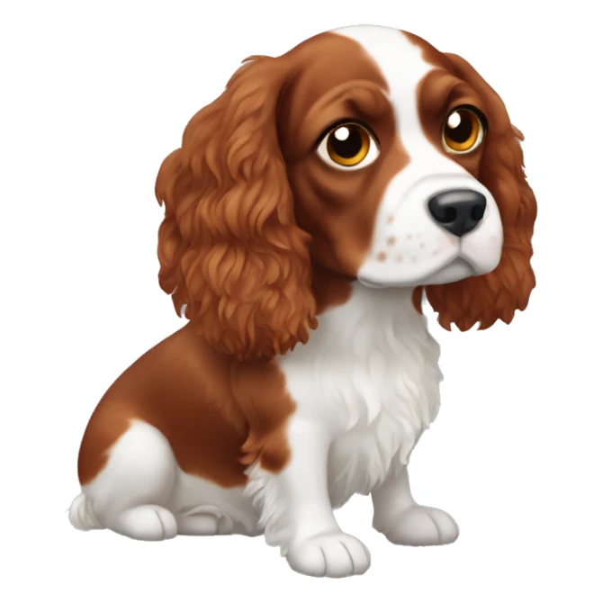Red and white french britanny spaniel dog sticker