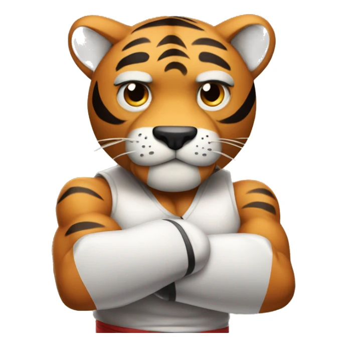 Tiger boxer with his arms crossed sticker