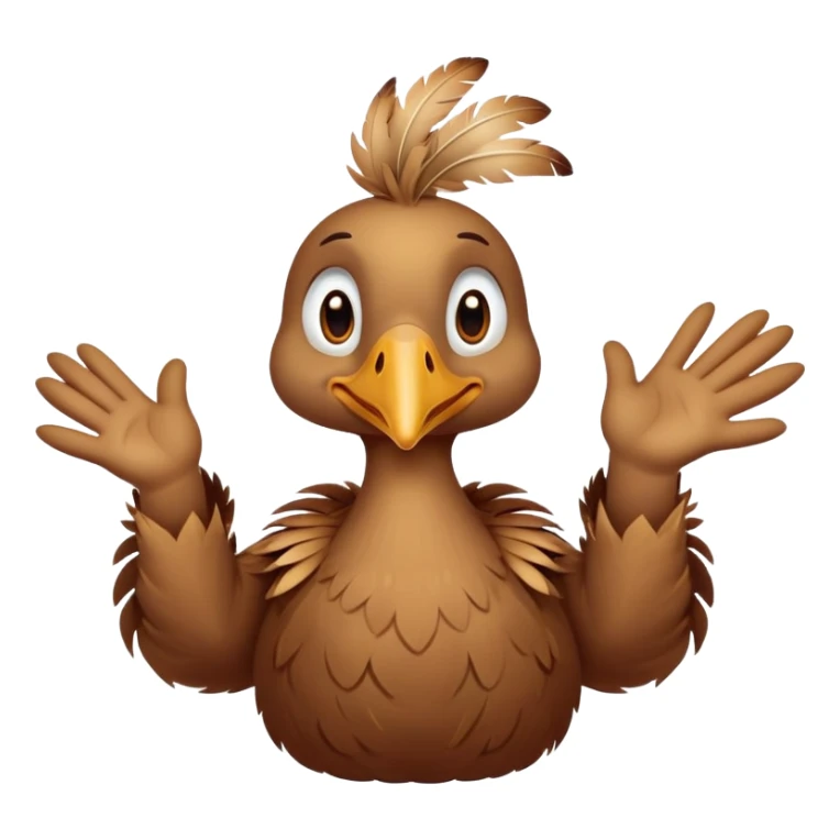 Dodo, 2d cartoony, with a 2 hands what clapping together saying "Don't cook again daym" sticker