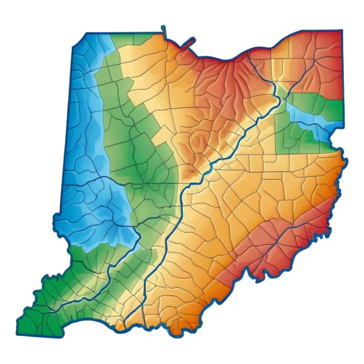 Tennessee state mixed with state of Indiana  sticker