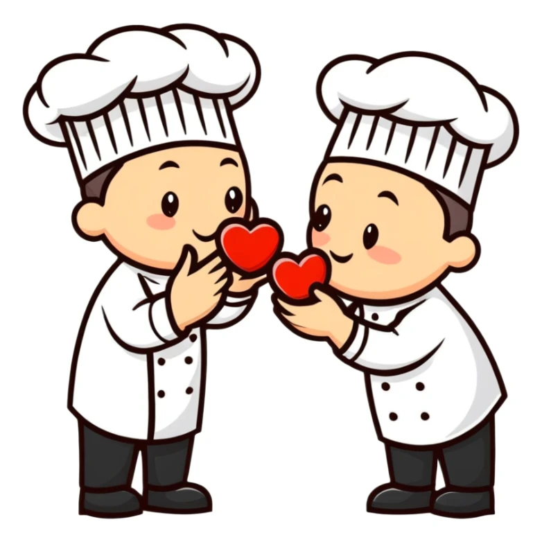 chef kissing fingertips, gesture of perfection sticker