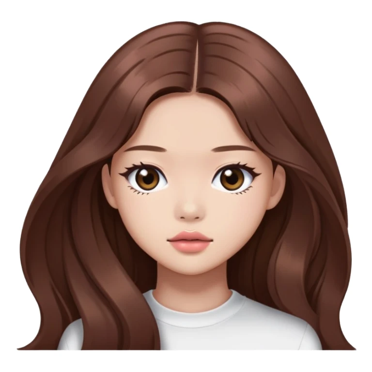Jennie from BLACKPINK with long brown hair sticker
